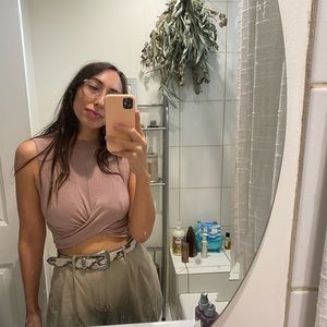 American Apparel Vintage Khaki Twill Pleated Pants